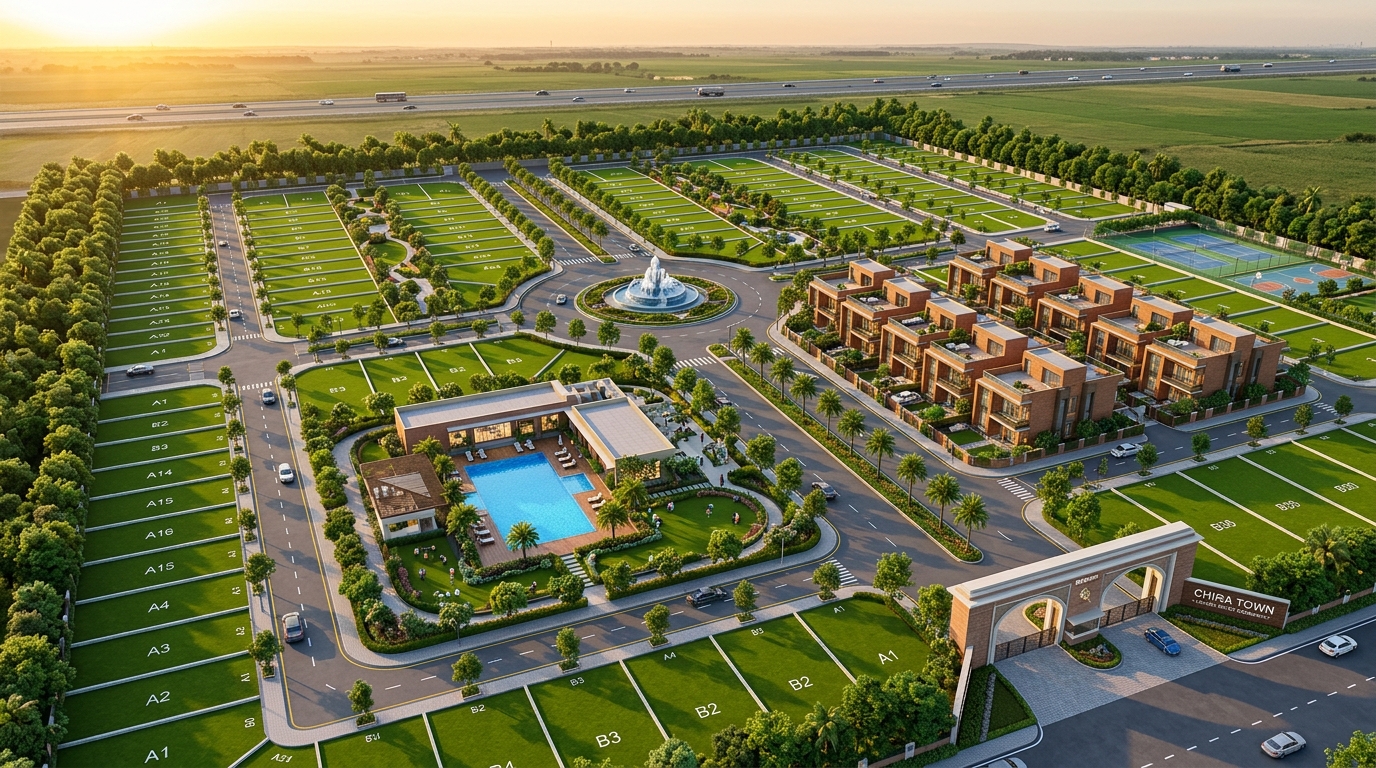 Chira Town 3D Aerial Master Plan Blueprint