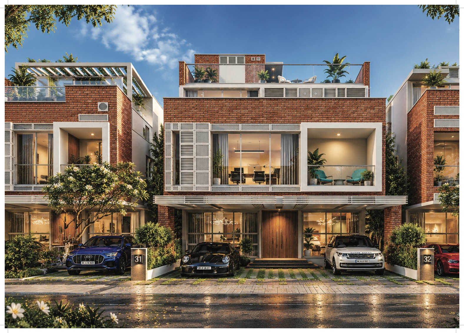 Chira Town Curated 3 & 4 BHK Luxury Triplex Villa Elevation